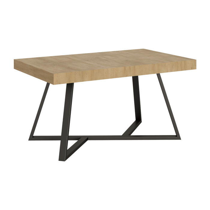 Mesa extensible 90x160/420 cm Booster roble natural patas antracita