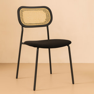 Lot de 2 chaises en bois et velours et pieds en métal NOSARA