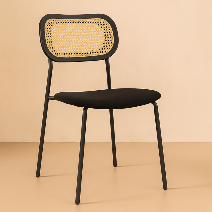 Lot de 2 chaises en bois et velours et pieds en métal NOSARA