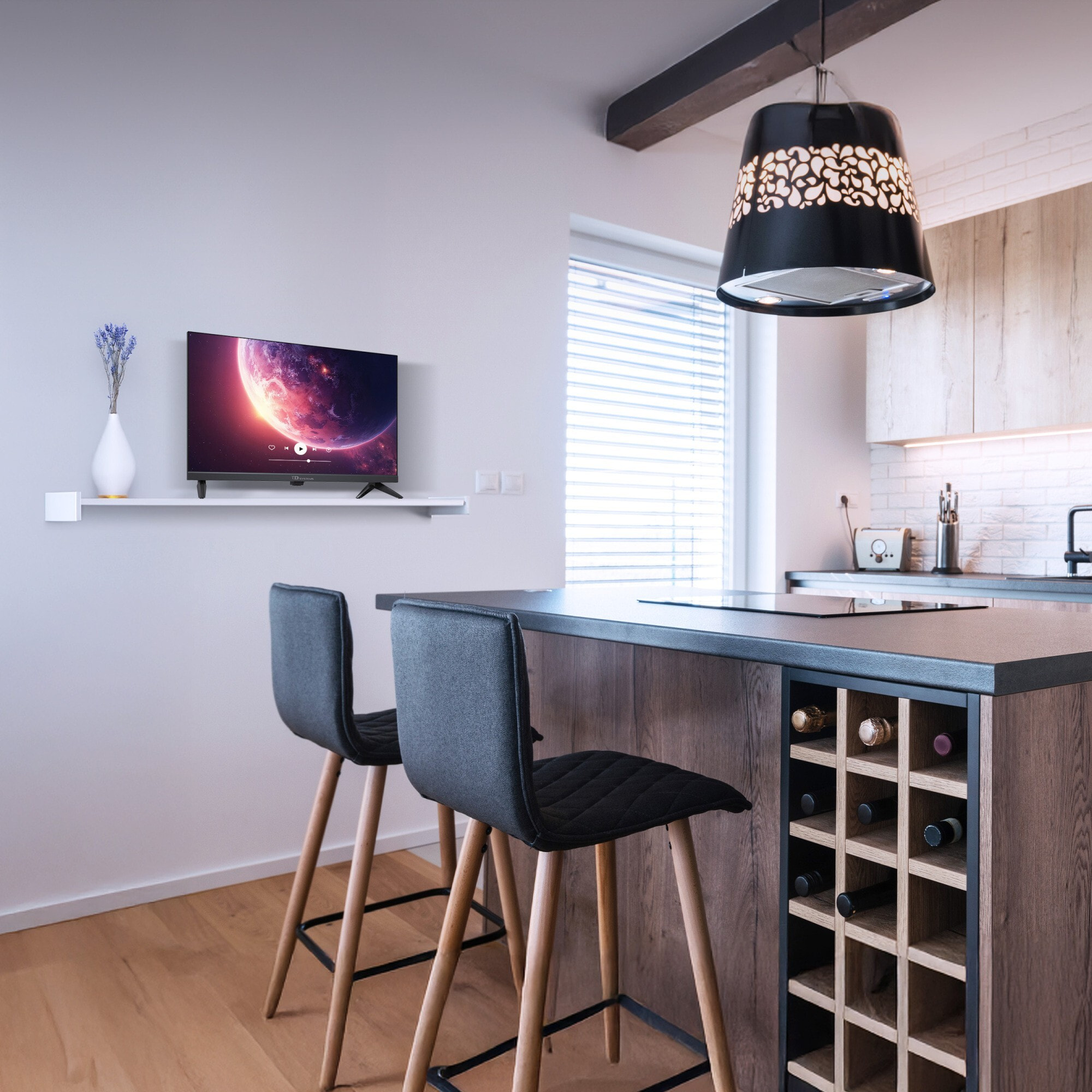 Televisor 24 Pulgadas HD No Smart TV, USB Grabador reproductor, Sintonizador digital DVB-T2/C/S2 - TD Systems M24K21H