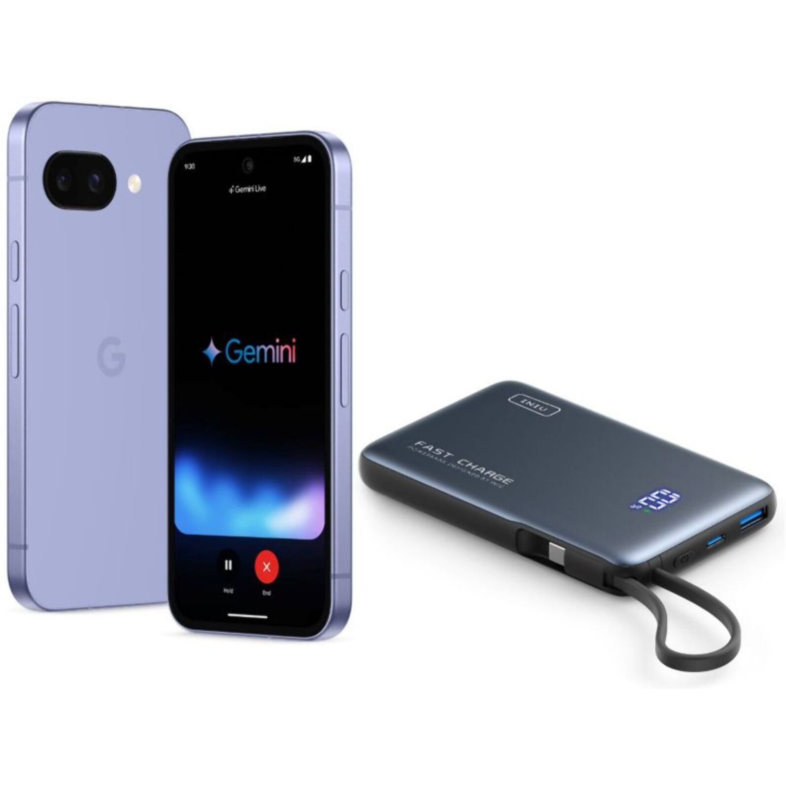 Téléphone portable GOOGLE Pack Pixel 9a Iris + Powerbank
