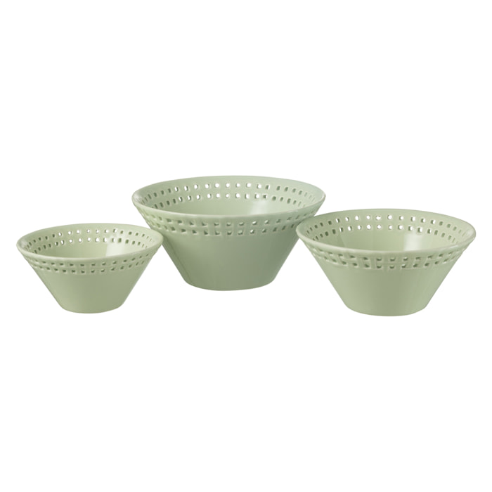 J-Line bol - céramique - vert - small/medium/large - set de 3