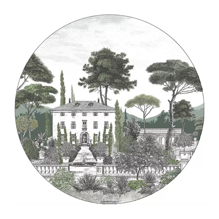 Set vinyle 860 g/m² imprimé gris vert Palazzina verde
