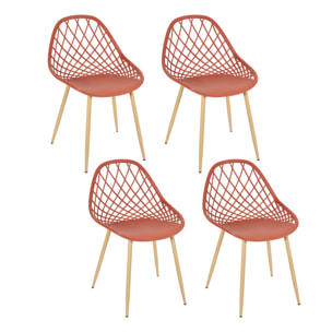 Chaise Exterieur Malaga Terracotta - Lot De 4