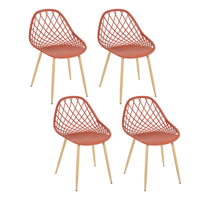 Chaise Exterieur Malaga Terracotta - Lot De 4