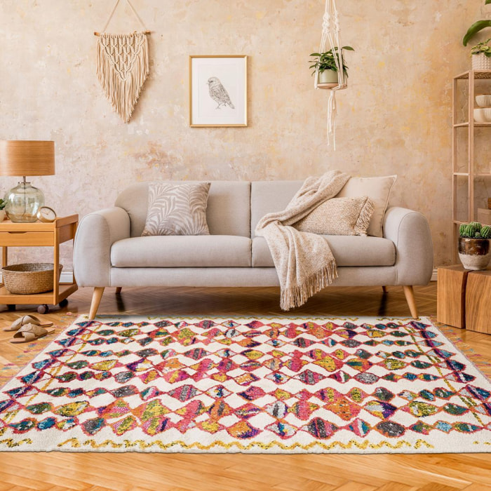 Tapis Noso multicolore motif traditionnel berbère