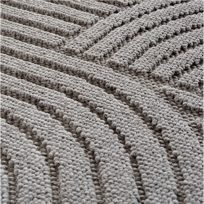 HELIX - Tapis moderne effet laine bouclé à motif géométrique en relief gris