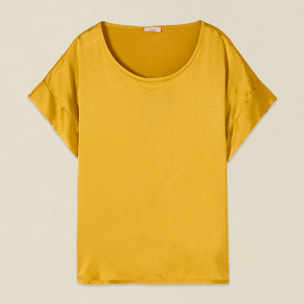 Oltre - Blusa de satén de viscosa - Amarillo