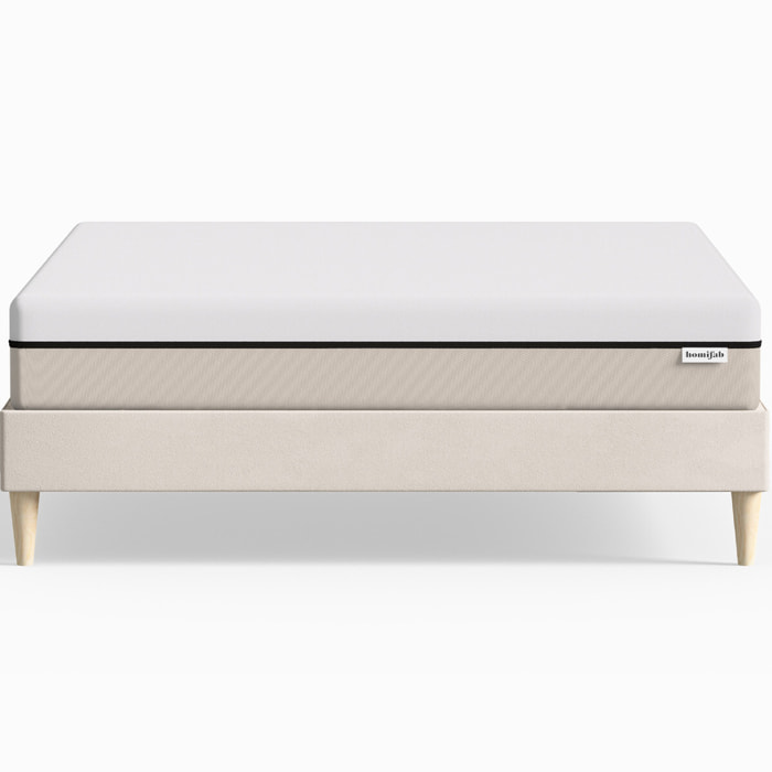 Lit en velours + Matelas Hybride à ressorts ensachés - DINA & SPRING ELITE