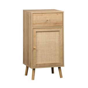Meuble salle de bain décor bois et cannage BOHÈME