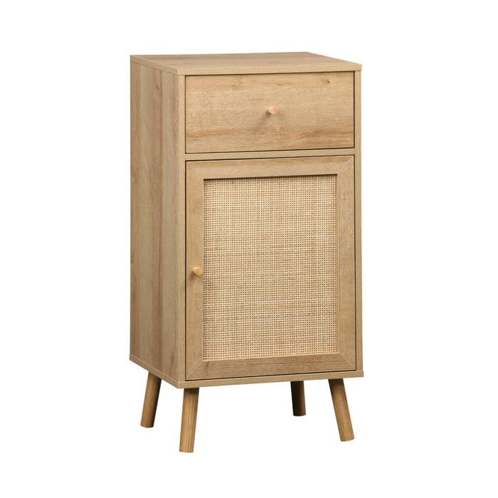 Meuble salle de bain décor bois et cannage BOHÈME