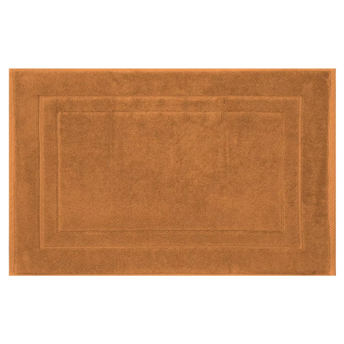 Tapis de bain pur coton 900 g/m² uni orange Elea rouille