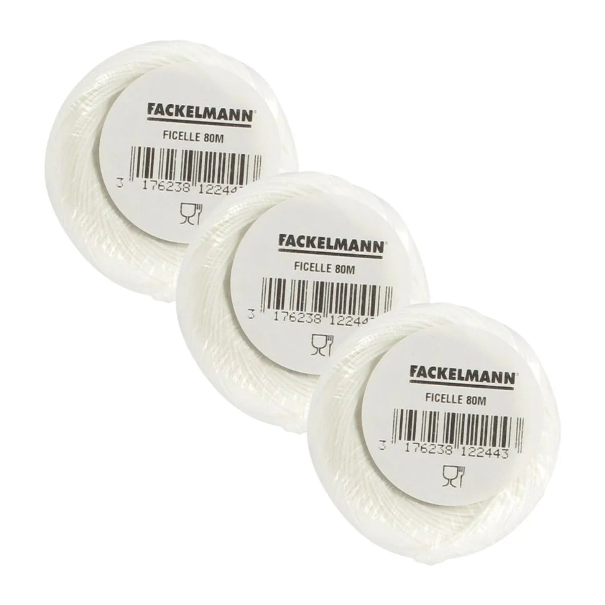 Lot de 3 pelotes de ficelle alimentaire 80 m Fackelmann