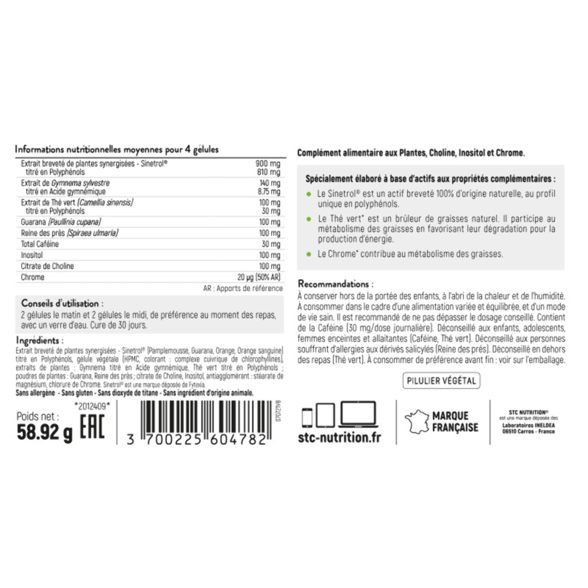STC NUTRITION - Hydroxyblast - Complément alimentaire brûle-graisse extra fort et coupe-faim - Perte de poids - Ingrédients d'origine naturelle - Actif breveté Sinetrol - 100% vegan - Lot de 2