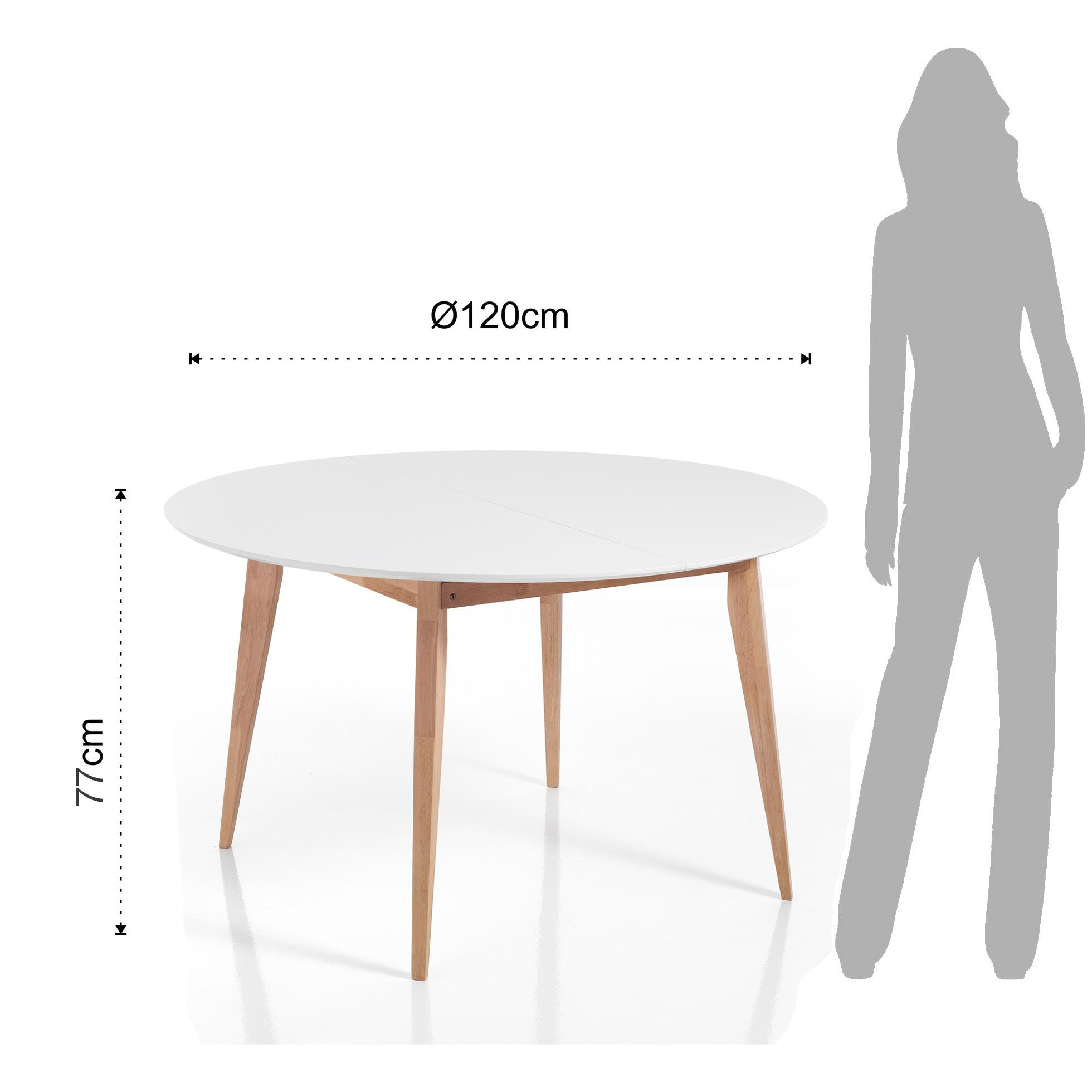 Tomasucci Table ronde extensible JAK Blanc