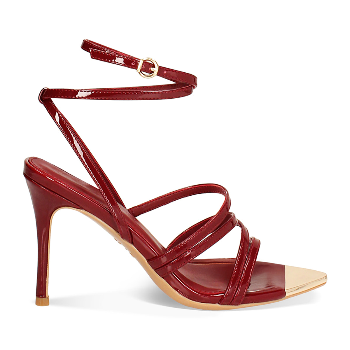 Sandalo donna cherry in vernice, tacco 9,5 cm