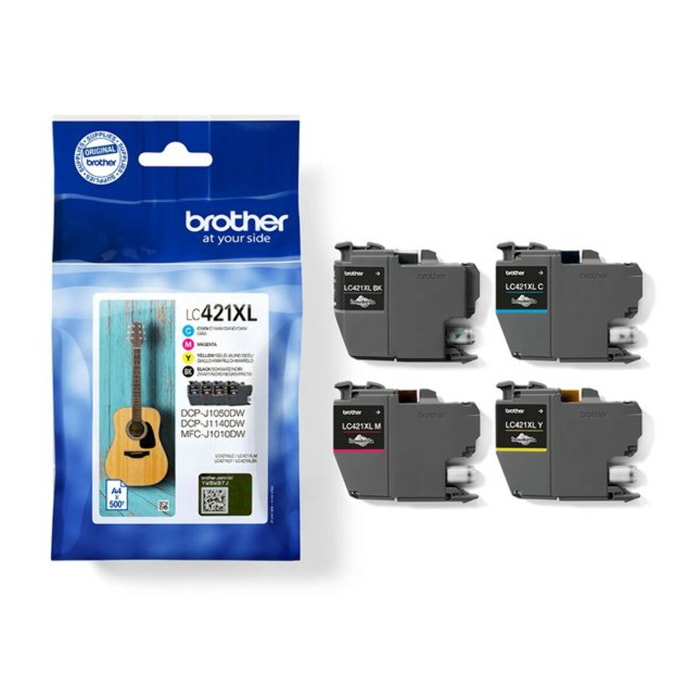 Cartouche d'encre BROTHER Pack Multipack 4 Originales LC421 XL (Noir + 3 Couleurs) - LC421XLVAL