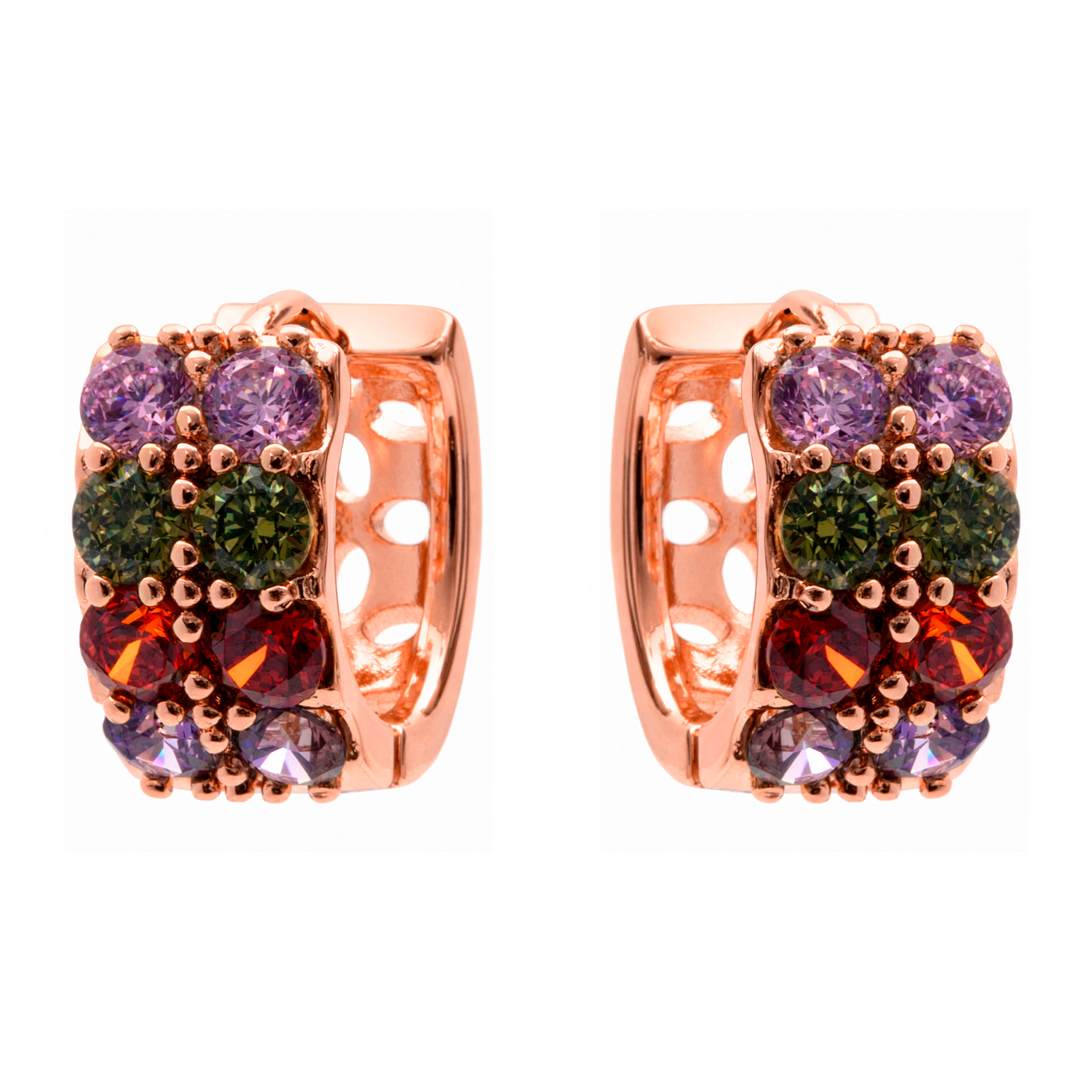 Pendientes Mezya acabado oro rosa 18k