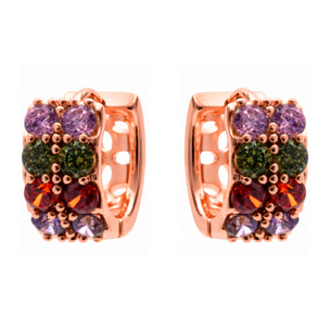 Pendientes Mezya acabado oro rosa 18k