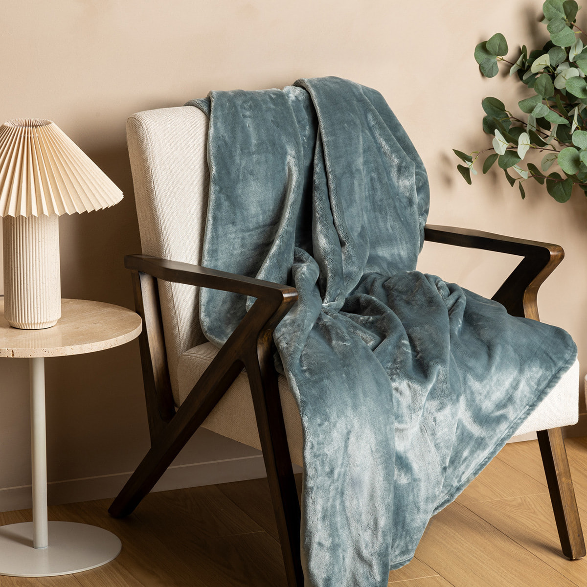 Plaid flanelle Cuddly bleu 130x180cm