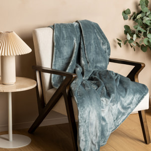 Plaid flanelle Cuddly bleu 130x180cm