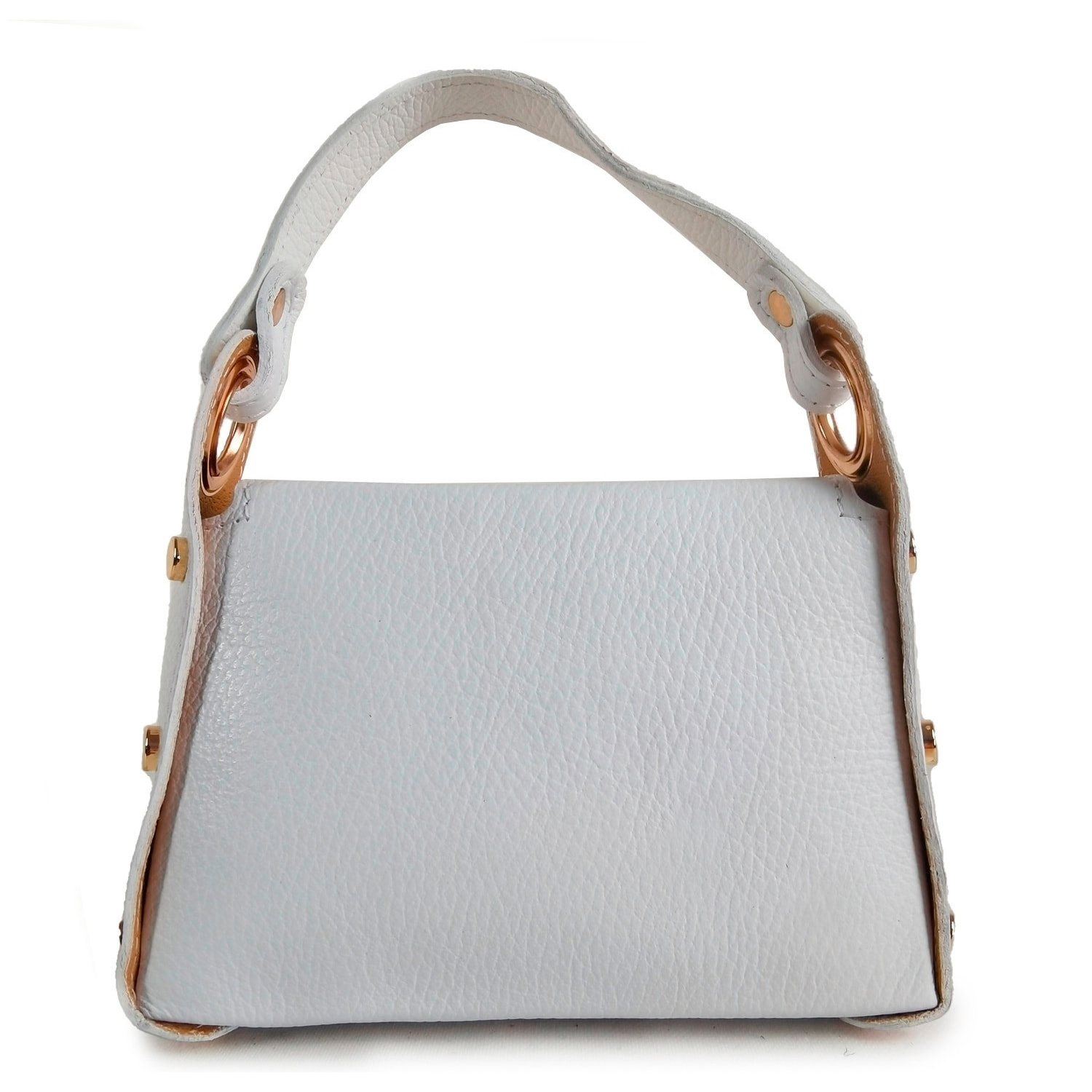 Borse Donna colore Bianco-in pelle Made in Italy 17x12x6cm