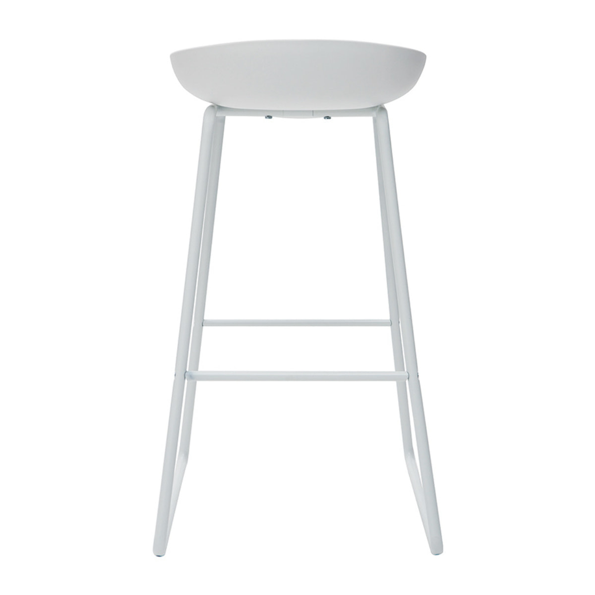 Tabourets de bar design blancs H75 cm  (lot de 2) PEBBLE
