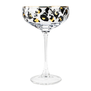 Lot de 4 coupes en verre 27cl motif léopard LEOPARD