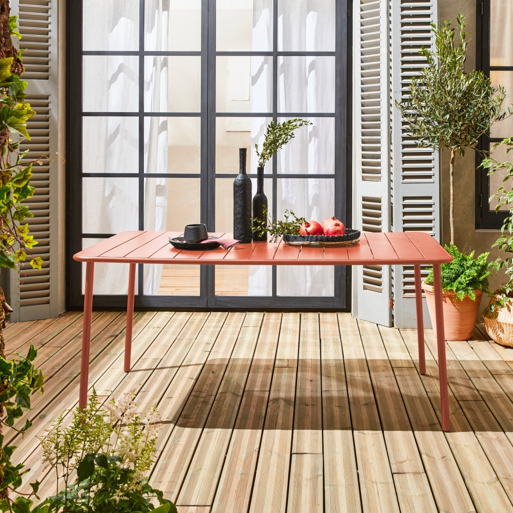 Table de jardin métal 6-8 places AMÉLIA