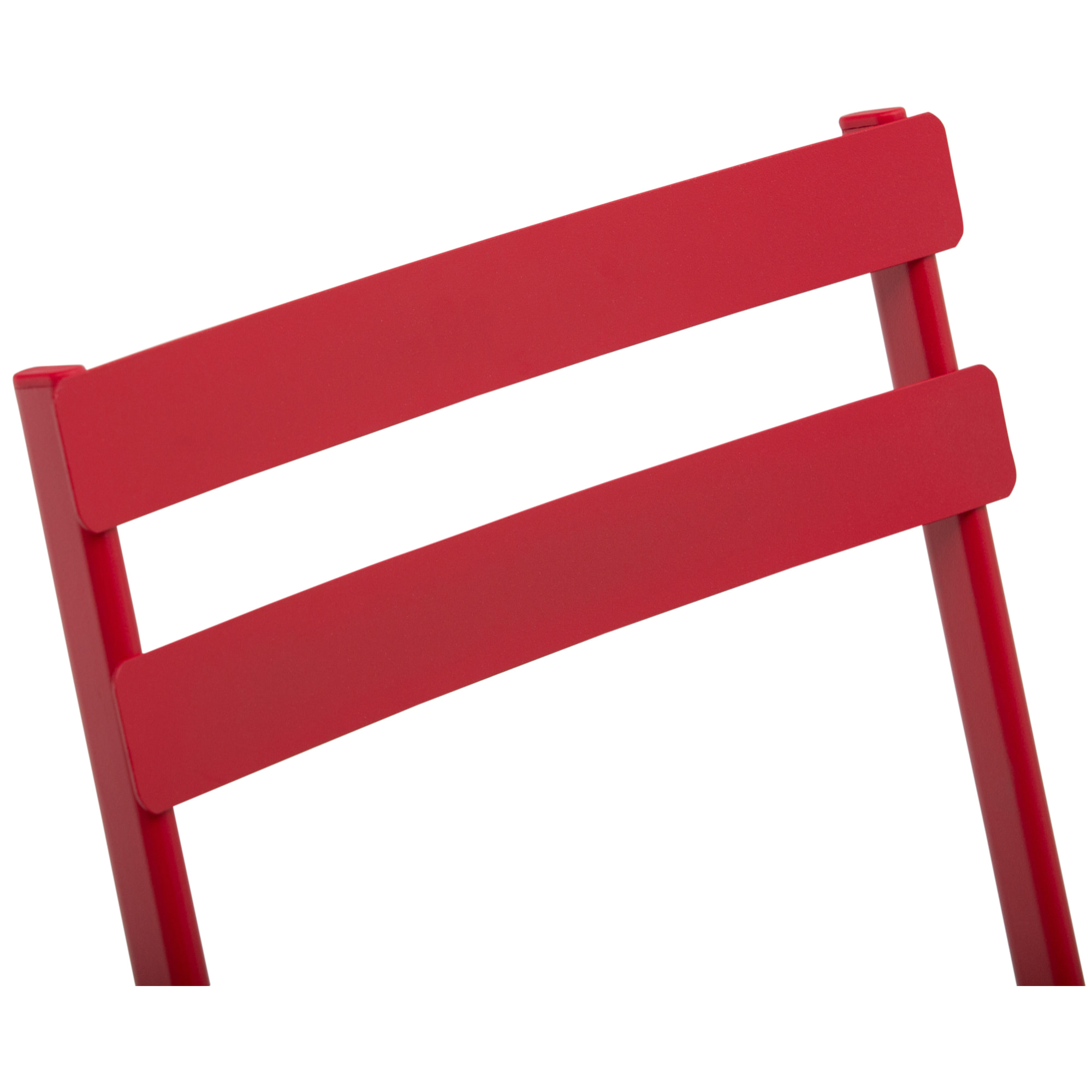 Salon de jardin bistro pliable - table ronde Ø 60 cm avec 2 chaises pliantes - métal thermolaqué rouge