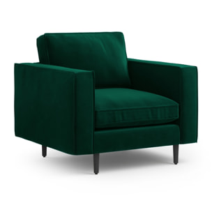 Fauteuil "Alexis" en velours vert bouteille