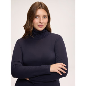 Fiorella Rubino - Maglia dolcevita second skin misto cashmere - Blu