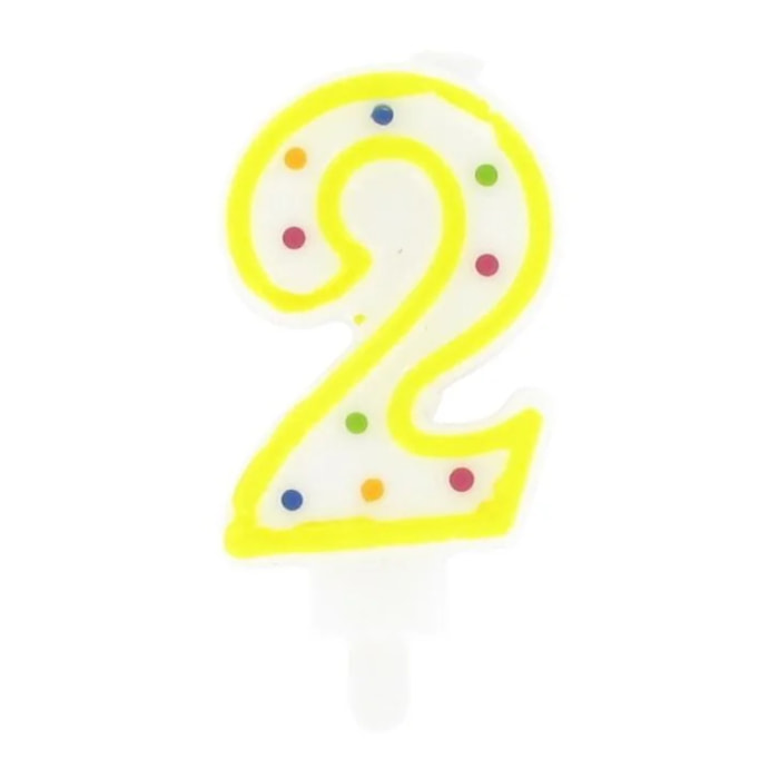 Bougie anniversaire chiffre 2 Fackelmann Rio Party