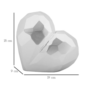 VASO HEART SILVER CM 19X9X18