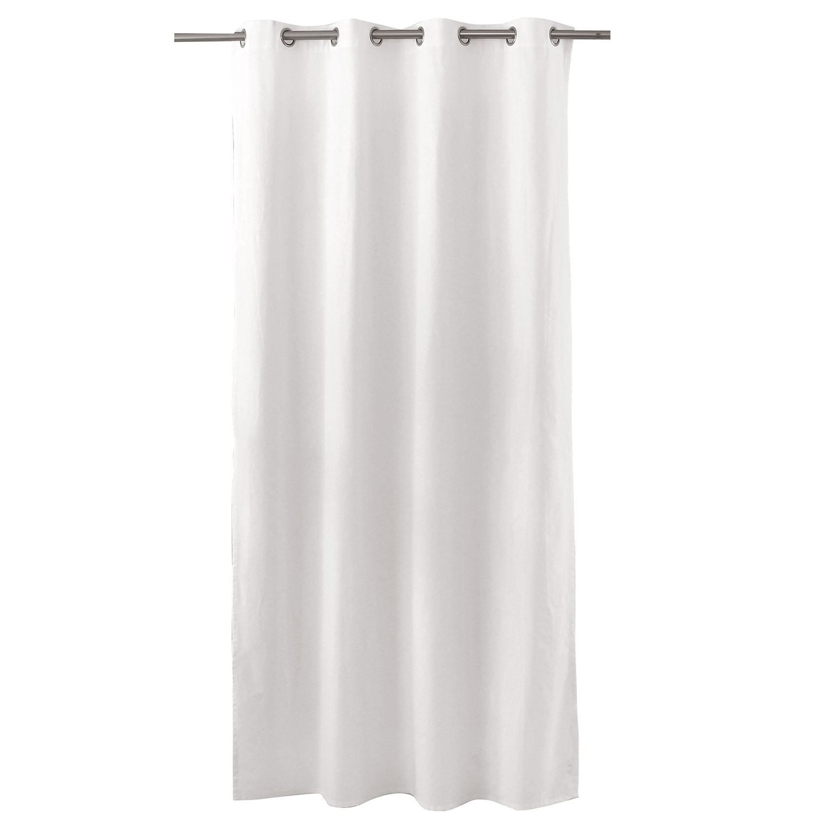 Rideau coloré en pur coton 8 œillets - Blanc
