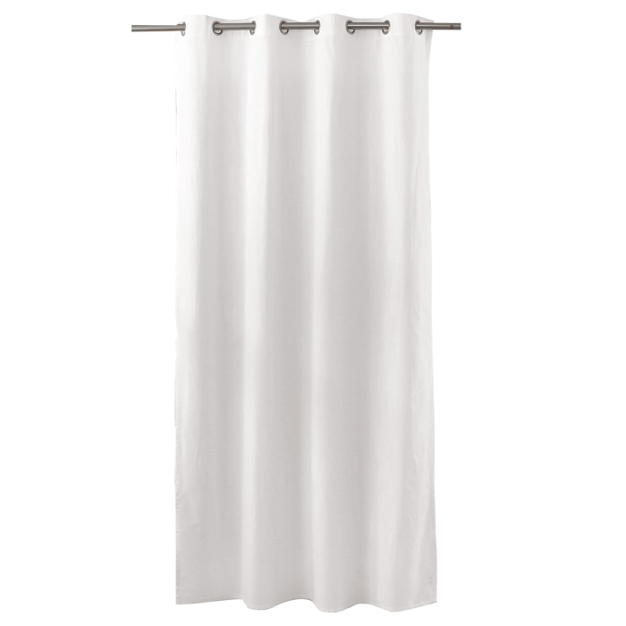 Rideau coloré en pur coton 8 œillets - Blanc