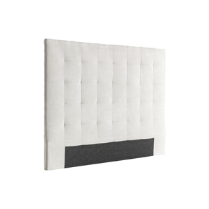 Tête de lit capitonnée en tissu beige clair naturel L140 cm HALCIONA