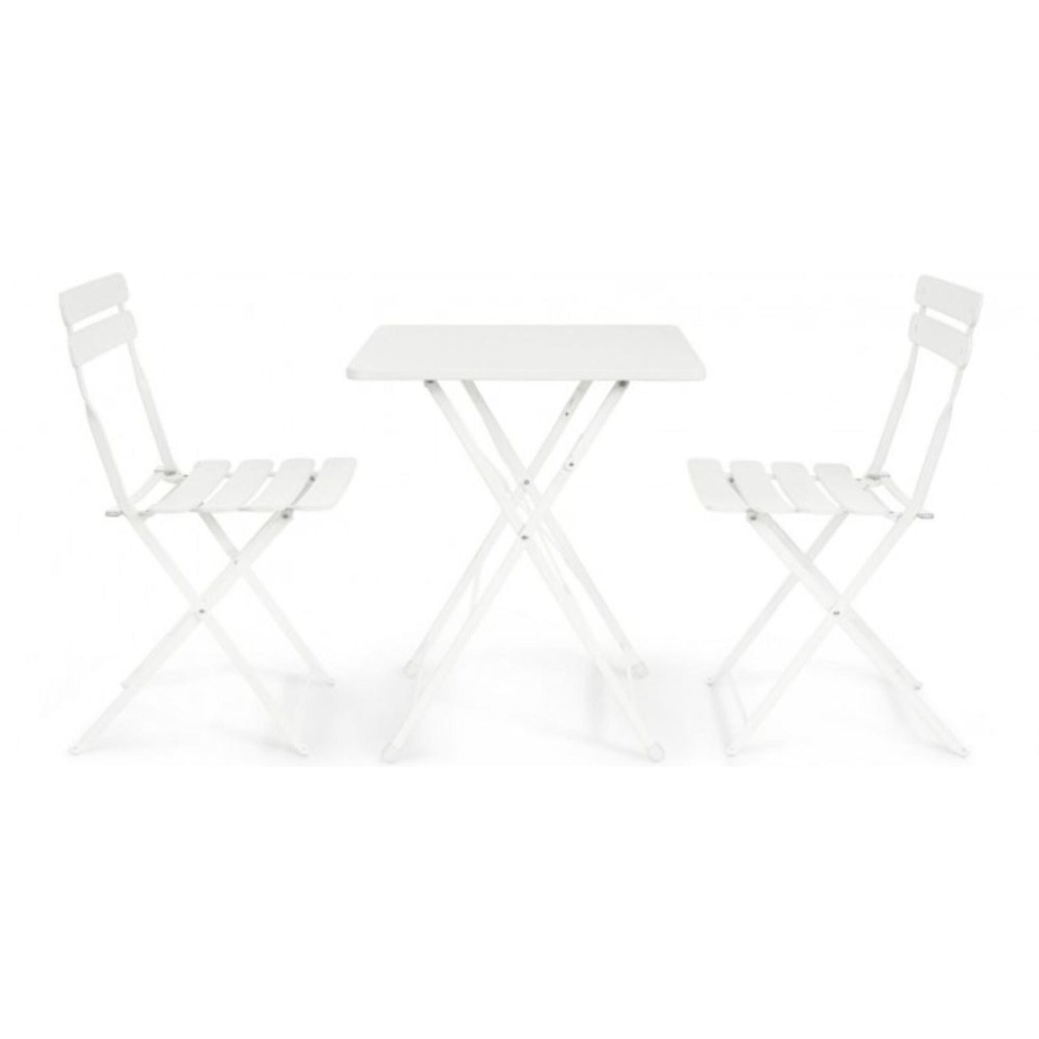 Set di 2 sedie YASMIN in acciaio bianco, pieghevole