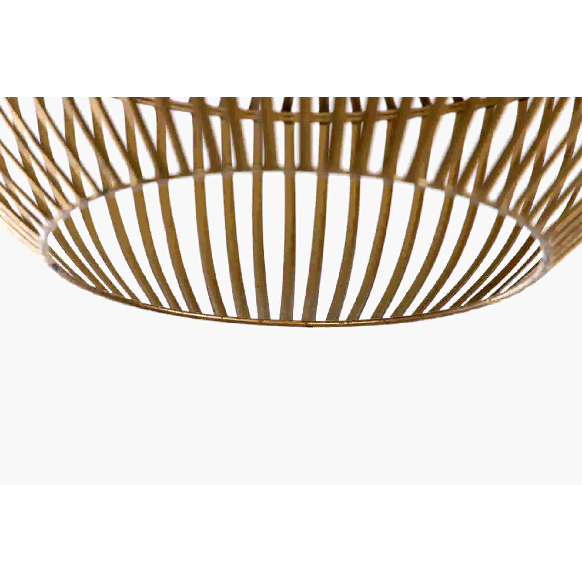 Lampara Techo Metal Dorado-marron 45x45x56 Cm