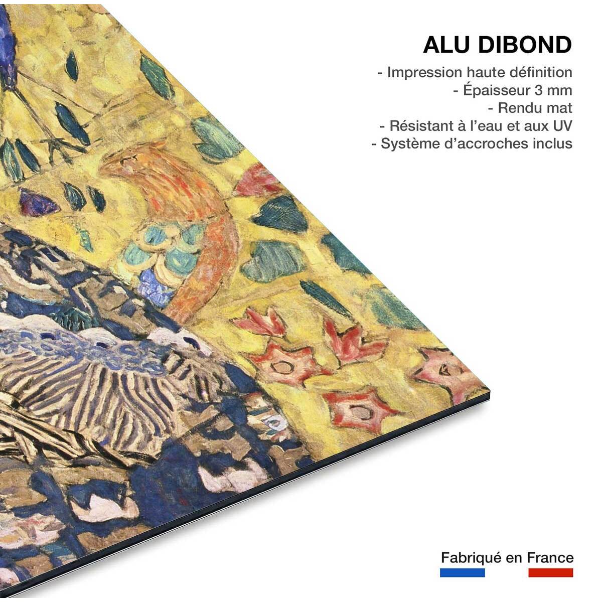 Tableau d'art de Klimt La Dame à l'éventail Tableau alu Dibond