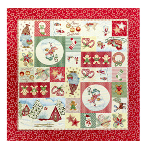 CENTROTAVOLA NATALIZIO JACQUARD DISEGNO CHRISTMAS PATCHWORK