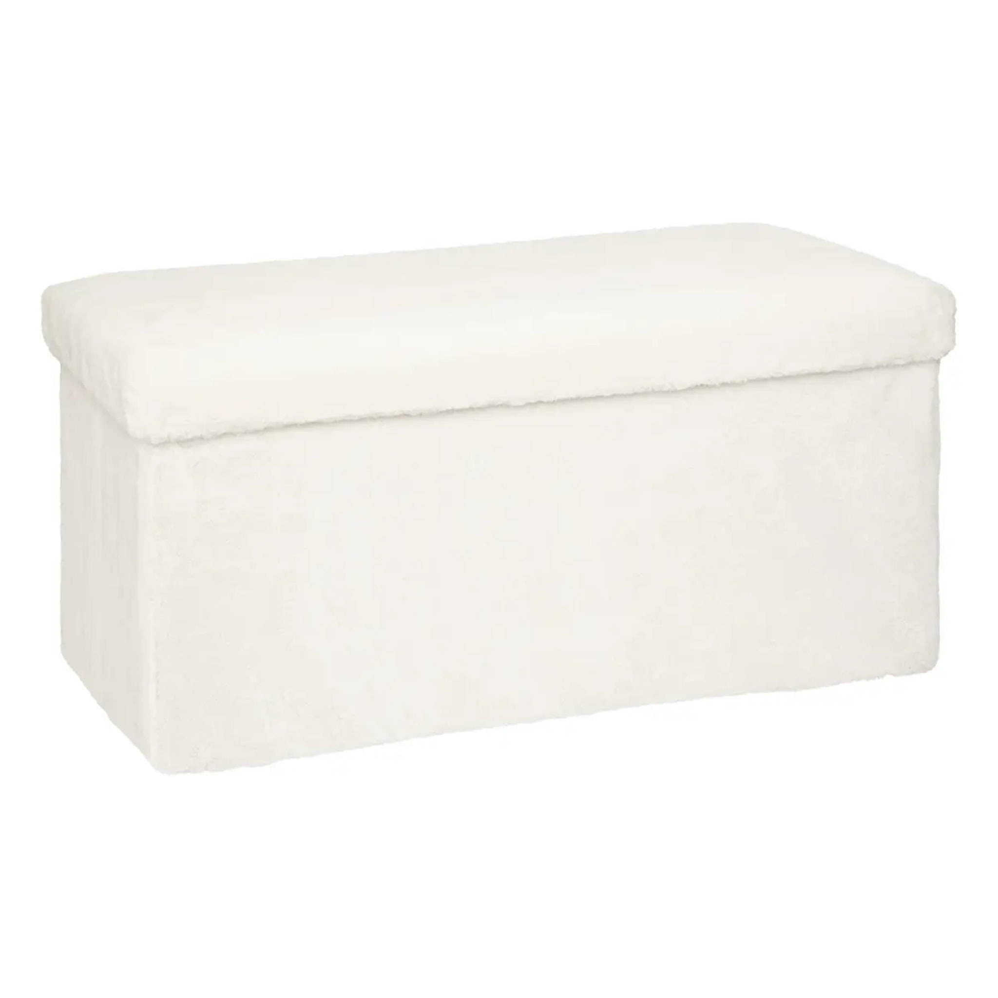 Pouf pliant double "Ezzio" fourrure blanche