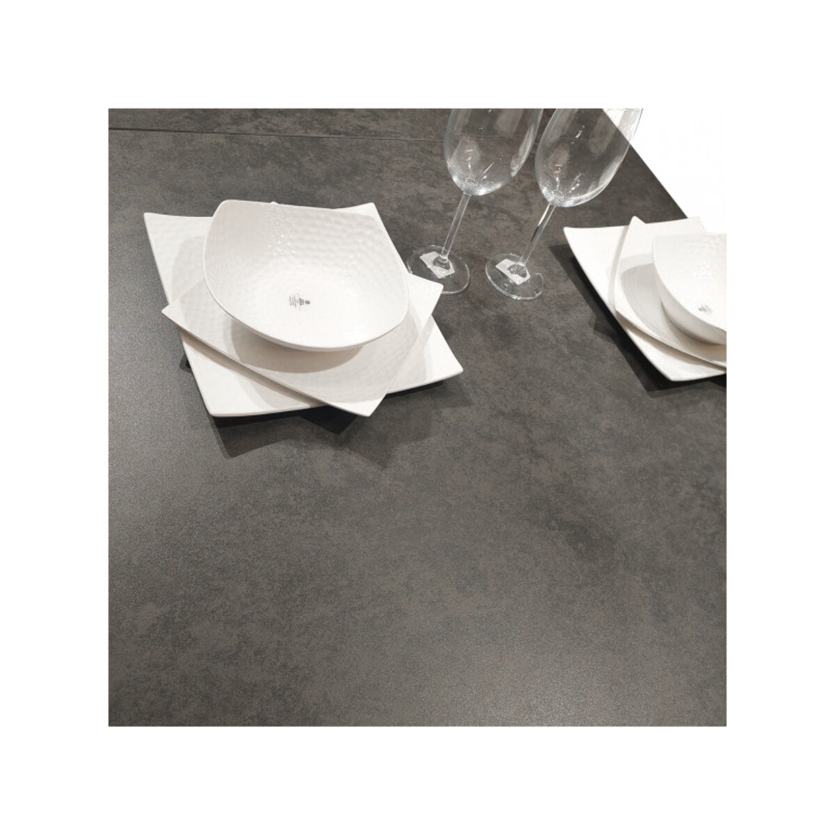 Table de repas extensible en céramique & métal 176/216 cm - ODESSA