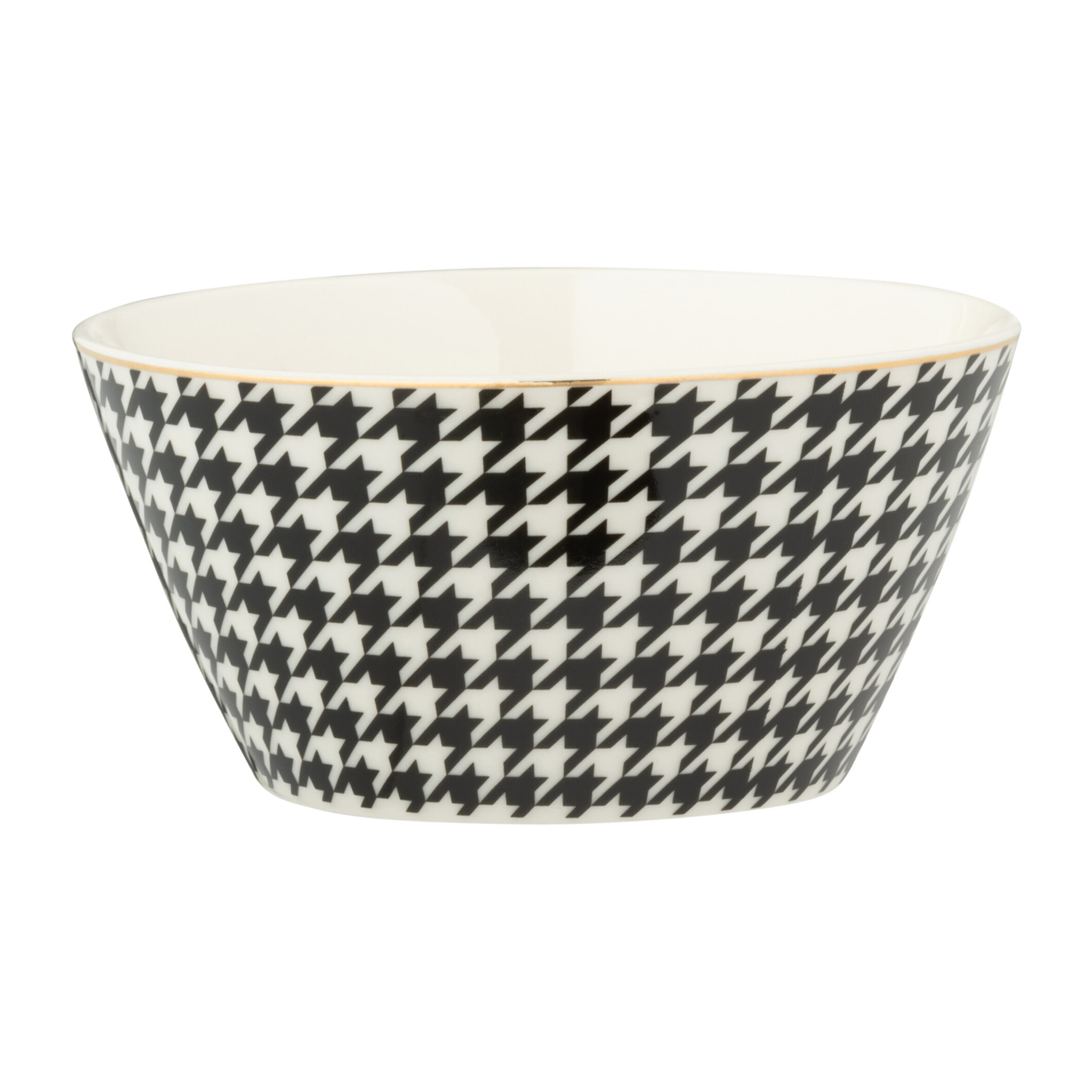 J-Line plat Pied-De-Poule - porcelaine - blanc/noir - boîte de 2