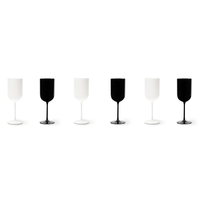 Set de 6 verres à vin Excelsa Nordic, en verre, 30 cl, blanc et noir