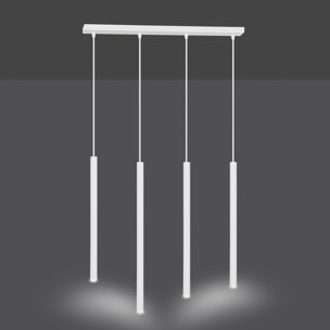 Lampada a sospensione Selter in acciaio bianco opaco
