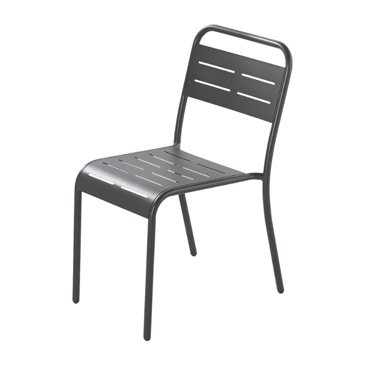 Ensemble table + chaises gris foncé 4 places  - EVORA
