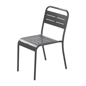 Ensemble table + chaises gris foncé 4 places  - EVORA
