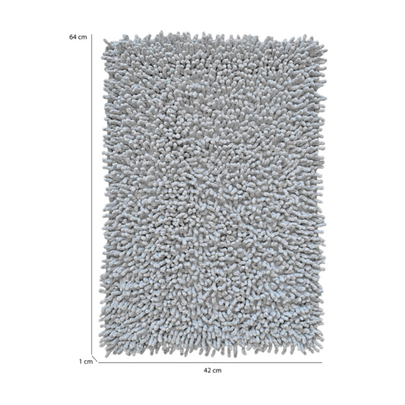 Tapis de salle de bain rectangulaire 40 x 60 cm en coton chenille - SHAGGY
