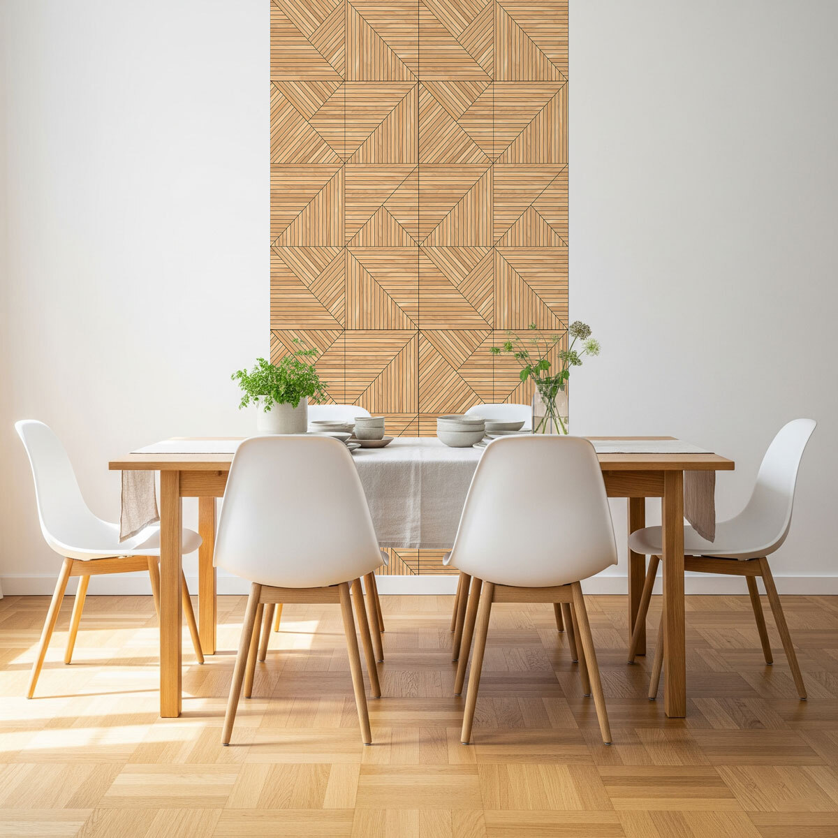 Rouleau revêtement adhésif vinyle au mètre - Sticker mural panneau de bois - TESSELLA